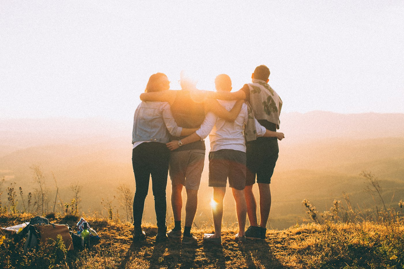 Women sharing a joyful moment outdoors