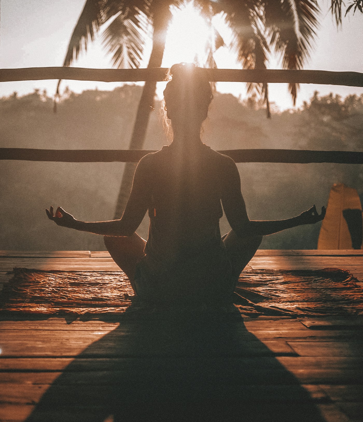 A quiet moment of mindful movement in warm morning light